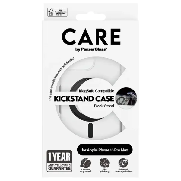 Husă pentru smartphone Apple iPhone 16 Pro Max PanzerGlass / MagSafe Back / PC / Black Transparent photo 4