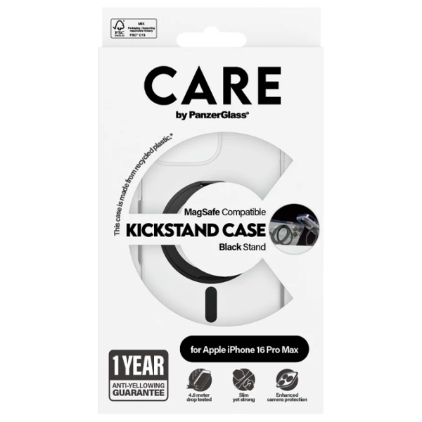 Husă pentru smartphone Apple iPhone 16 Pro Max PanzerGlass / MagSafe Back / PC / Black Transparent photo 4
