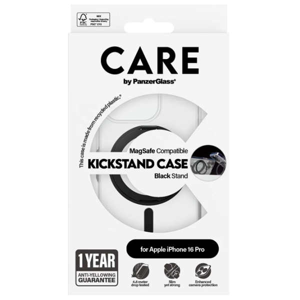 Husă pentru smartphone Apple iPhone 16 Pro PanzerGlass / MagSafe Back / PC / Black Transparent photo 4