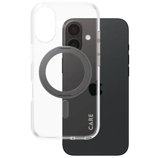 Husă pentru smartphone Apple iPhone 16 PanzerGlass / MagSafe Back / PC / Black Transparent photo 2