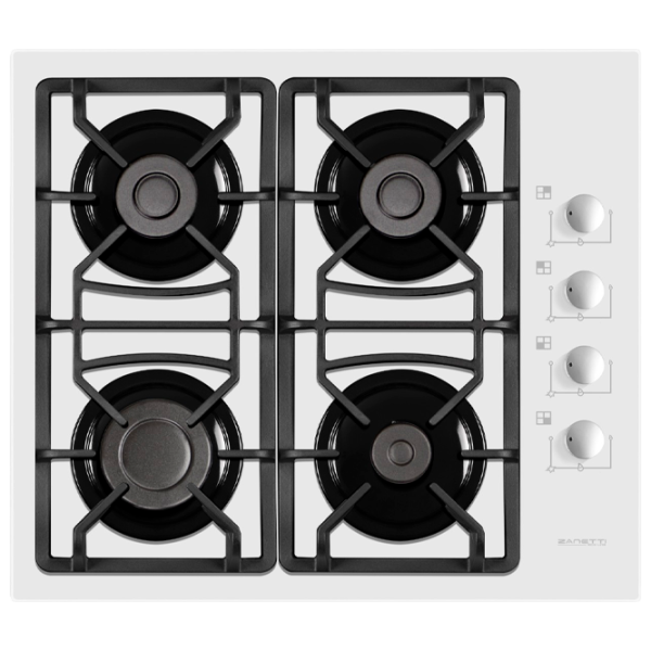 Plită încorporabilă pe gaz Zanetti ECO 1140 Sticlă călită / White photo 1