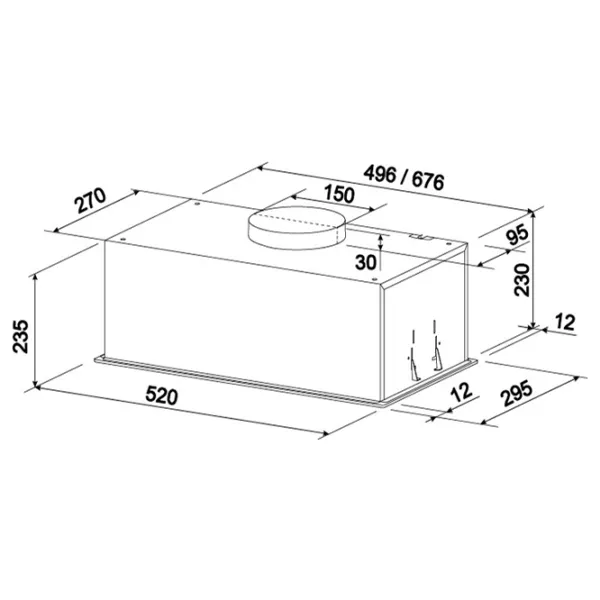 Вытяжка Tornado Modul Sensor 1200 Встраиваемая/ Белый/ Серый photo 2