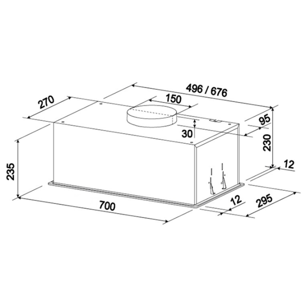 Hotă Tornado Modul Sensor 1200 Încorporabilă/ White/ Gray photo 4 Hotă Tornado Modul Sensor 1200 Încorporabilă/ White/ Gray photo 4