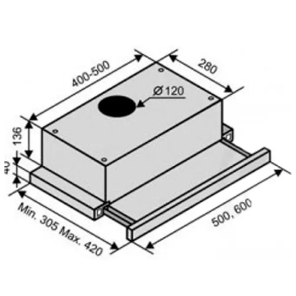 Вытяжка Zanetti Slider 620 Телескопическая/ Белый/ Серый photo 2