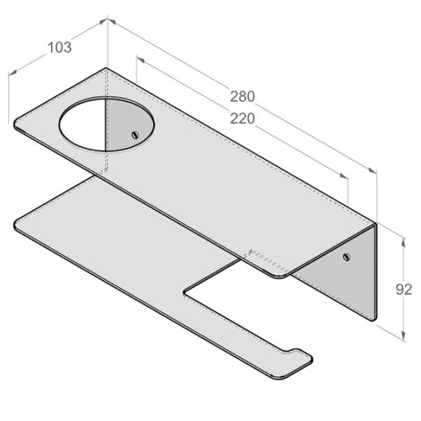 Suport hârtie igienică Daske Shelf Line Right Oțel inoxidabil photo 4