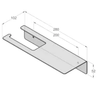 Suport hârtie igienică Daske Shelf Line Base Right Oțel inoxidabil photo 3