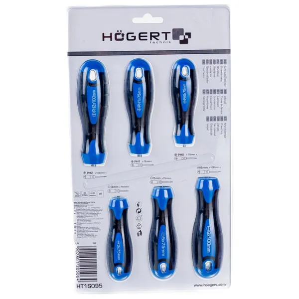 Набор отвёрток Hoegert HT1S095 Количество в наборе: 6 photo 3 Набор отвёрток Hoegert HT1S095 Количество в наборе: 6 photo 3