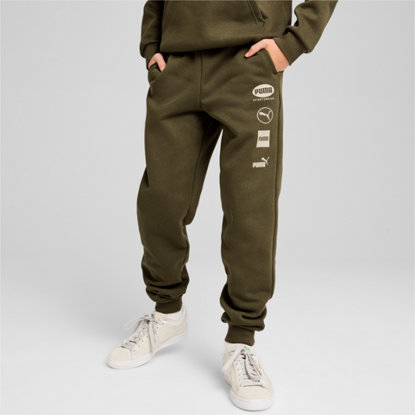 Спортивные брюки для мальчиков Puma Power Graphic Sweatpants Fl Cl B 152 / Оливковый photo 3 Спортивные брюки для мальчиков Puma Power Graphic Sweatpants Fl Cl B 152 / Оливковый photo 3
