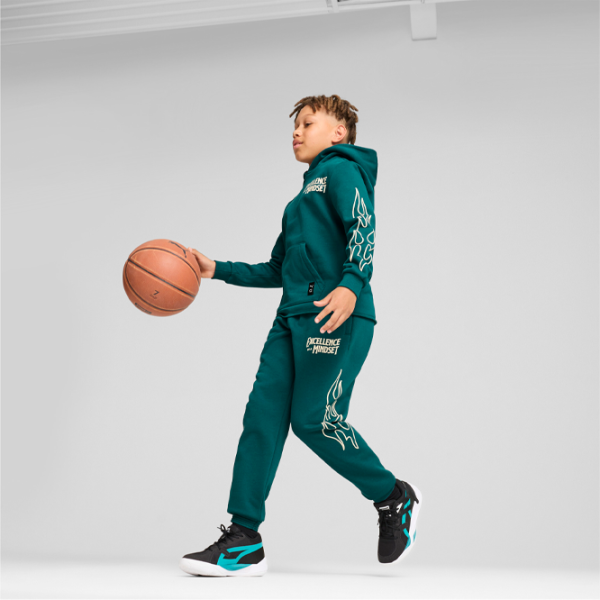 Pantaloni sportivi pentru băieți Puma Basketball Caution Sweat Pants B 176 / Green photo 3 Pantaloni sportivi pentru băieți Puma Basketball Caution Sweat Pants B 176 / Green photo 3