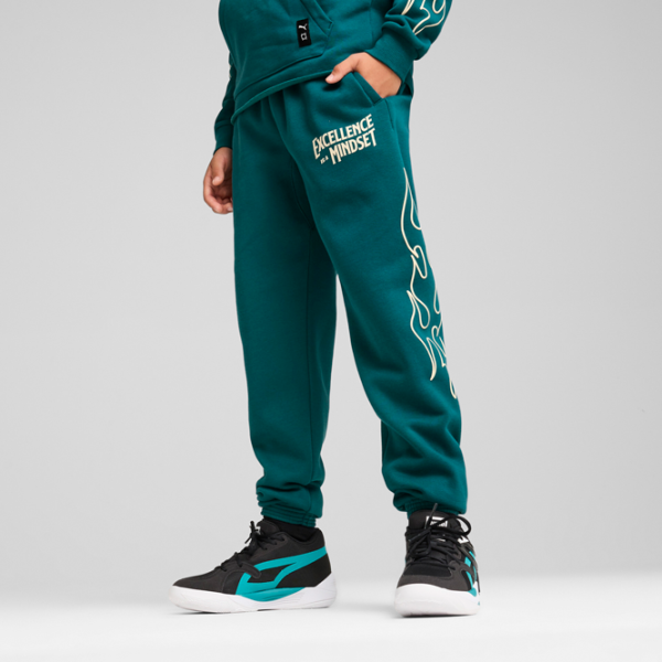 Pantaloni sportivi pentru băieți Puma Basketball Caution Sweat Pants B 176 / Green photo 5 Pantaloni sportivi pentru băieți Puma Basketball Caution Sweat Pants B 176 / Green photo 5