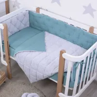 Детское постельное бельё Veres Velour Grey-Tiffany (VR 218.14) Велюр/ Серый Бирюзовый