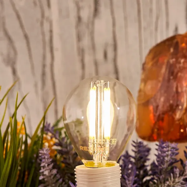 Bec LED cu filament Rexant GL45 604-130 E14 / 9.5 W / 4000 K / 950lm / White photo 4 Bec LED cu filament Rexant GL45 604-130 E14 / 9.5 W / 4000 K / 950lm / White photo 4