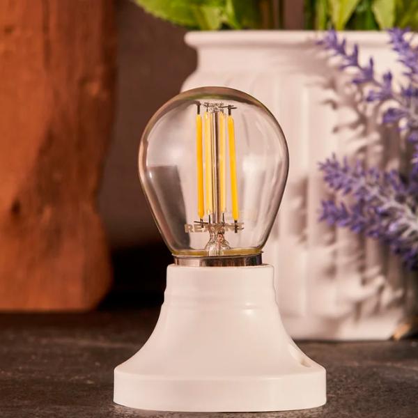 Bec LED cu filament Rexant GL45 604-128 E27 / 7.5 W / 2700 K / 600lm / White photo 3 Bec LED cu filament Rexant GL45 604-128 E27 / 7.5 W / 2700 K / 600lm / White photo 3