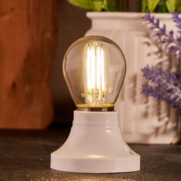 Bec LED cu filament Rexant GL45 604-128 E27 / 7.5 W / 2700 K / 600lm / White photo 4 Bec LED cu filament Rexant GL45 604-128 E27 / 7.5 W / 2700 K / 600lm / White photo 4