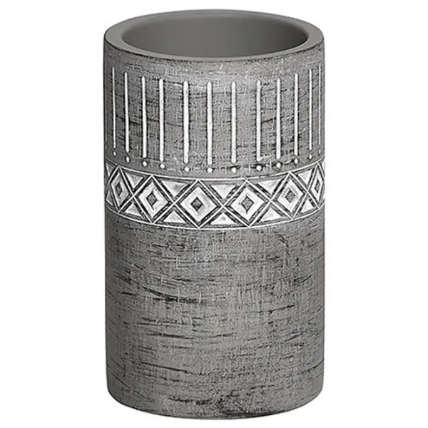 Pahar pentru periuțe de dinți Tendance Ornament Ceramică / Gray / Pe masă photo 1