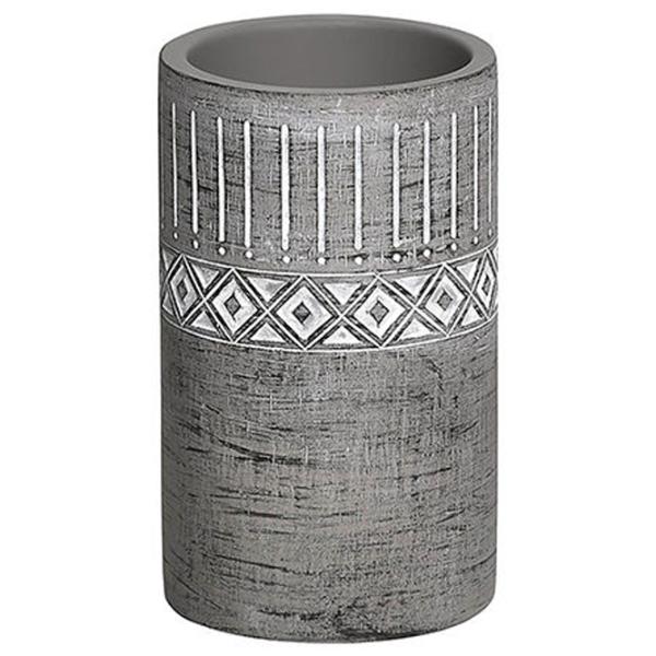 Pahar pentru periuțe de dinți Tendance Ornament Ceramică / Gray / Pe masă photo 1