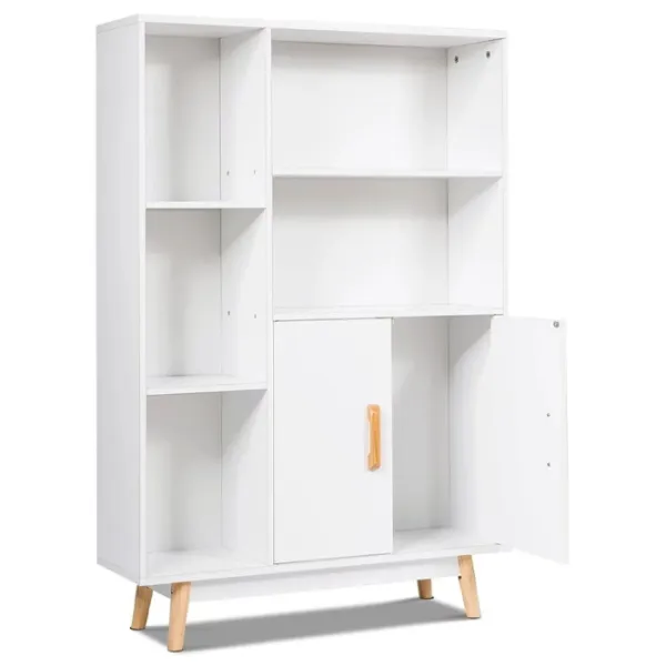 Etajeră Costway HW63875  119 x 80 x 24 cm / PAL / White photo 2 Etajeră Costway HW63875  119 x 80 x 24 cm / PAL / White photo 2