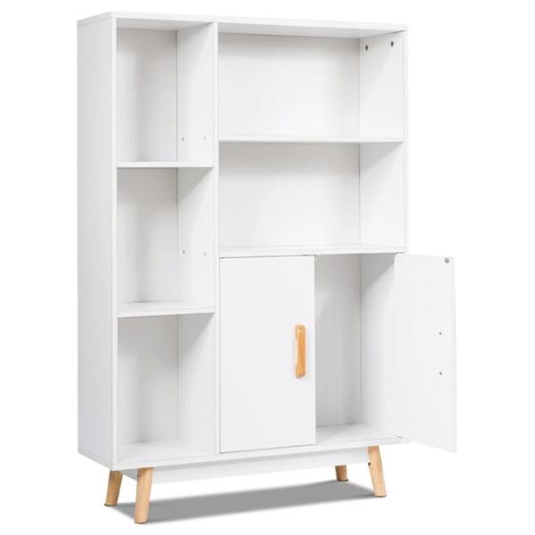 Etajeră Costway HW63875  119 x 80 x 24 cm / PAL / White photo 2 Etajeră Costway HW63875  119 x 80 x 24 cm / PAL / White photo 2