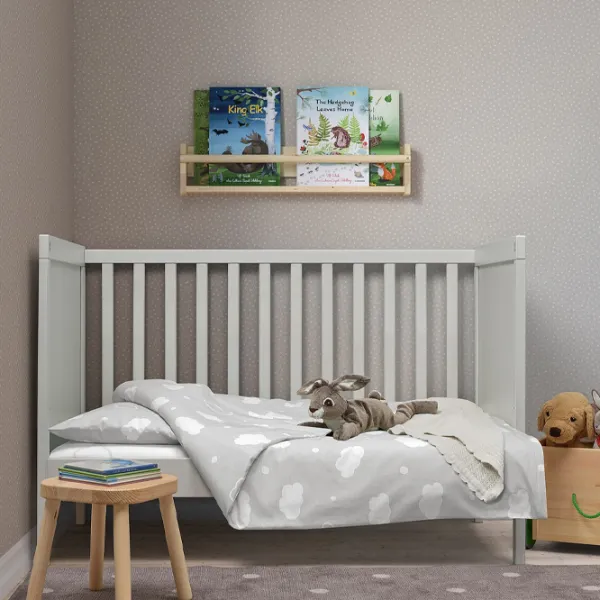 Детское постельное бельё Ikea Ringduva (5657562) Хлопок/ Белый Серый photo 1