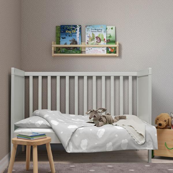 Детское постельное бельё Ikea Ringduva (5657562) Хлопок/ Белый Серый photo 1
