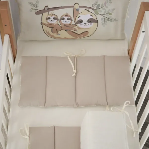 Lenjerie de pat pentru copii Veres Sloth New (217.07.1) Bumbac/ Beige Multicolor photo 2 Lenjerie de pat pentru copii Veres Sloth New (217.07.1) Bumbac/ Beige Multicolor photo 2