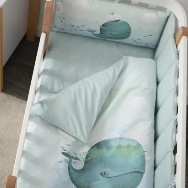 Детское постельное бельё Veres Whale New (217.08.1 ) Хлопок/ Мятный Зелёный photo 3