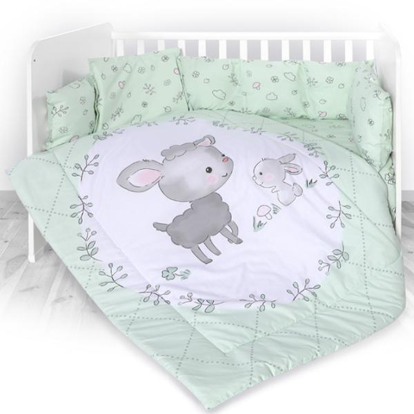 Детское постельное бельё Lorelli Lily Ranforce Lamb (20800146201) Хлопок/ Зеленый White photo 1 Детское постельное бельё Lorelli Lily Ranforce Lamb (20800146201) Хлопок/ Зеленый White photo 1