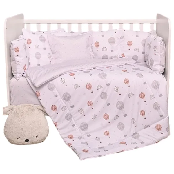 Lenjerie de pat pentru copii Lorelli Lily Ranforce Grey Baloons (20800146301) Bumbac/ Pink Multicolor photo 1 Lenjerie de pat pentru copii Lorelli Lily Ranforce Grey Baloons (20800146301) Bumbac/ Pink Multicolor photo 1