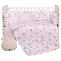 Детское постельное бельё Lorelli Lily Ranforce Grey Baloons (20800146301) Хлопок/ Розовый Разноцветный