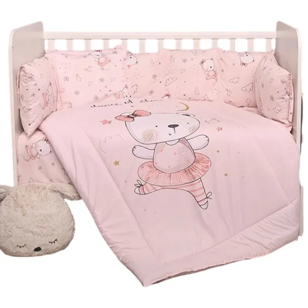 Lenjerie de pat pentru copii Lorelli Lily Ranforce Ballerina Bear (20800145101) Bumbac/ Pink  photo 1 Lenjerie de pat pentru copii Lorelli Lily Ranforce Ballerina Bear (20800145101) Bumbac/ Pink  photo 1