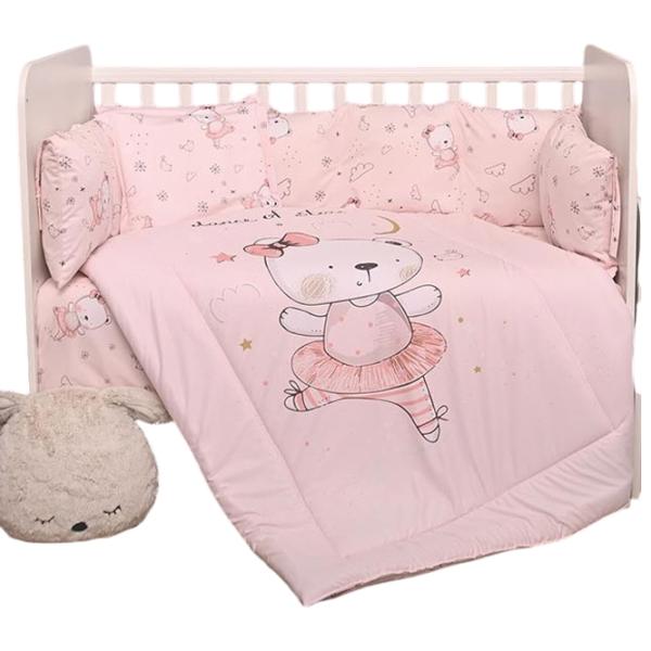 Lenjerie de pat pentru copii Lorelli Lily Ranforce Ballerina Bear (20800145101) Bumbac/ Pink  photo 1 Lenjerie de pat pentru copii Lorelli Lily Ranforce Ballerina Bear (20800145101) Bumbac/ Pink  photo 1