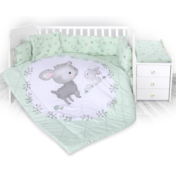 Детское постельное бельё Lorelli Ranforce Lamb (20800056201) Хлопок/ Мятный White photo 1