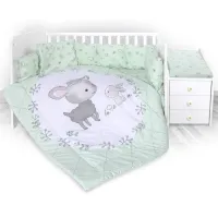 Детское постельное бельё Lorelli Ranforce Lamb (20800056201) Хлопок/ Мятный White