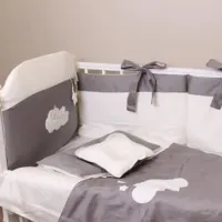 Детское постельное бельё PernaMea PM.101608/1 () Атлас/ Серый White