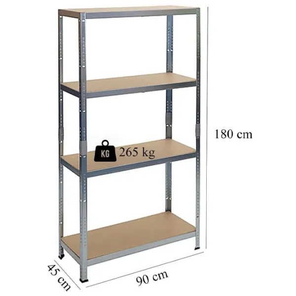 Etajeră Strend Pro Regal Racks RAT20  180 x x 45 cm / MDF / Silver photo 2
