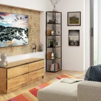 Etajeră Akord Loft 50 6P 192 x 50 x 32 cm / Metal / Black photo 2