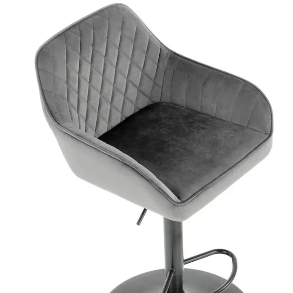 Scaun de bar Halmar H103  Catifea / Metal / Grey photo 2
