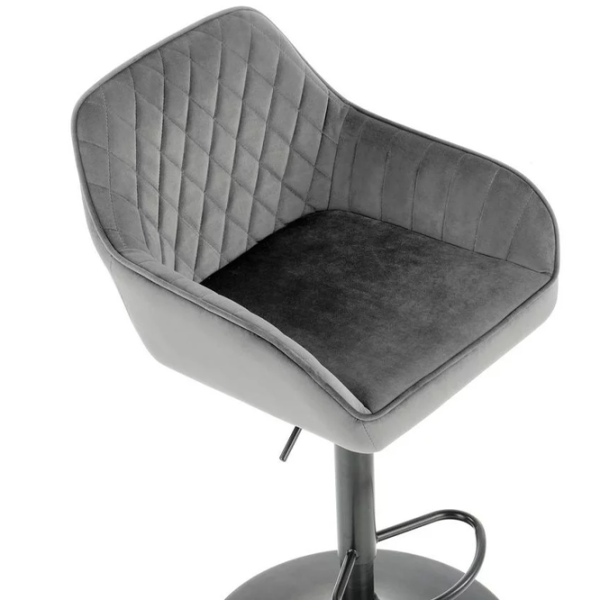 Scaun de bar Halmar H103  Catifea / Metal / Grey photo 2