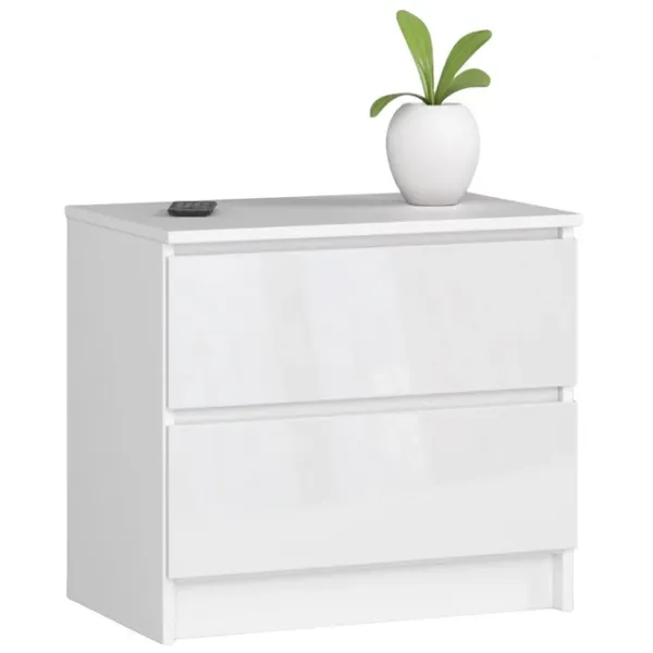 Noptiere Acord K60 2SZ 54.8 x 60 x 40 / MDF / White photo 1