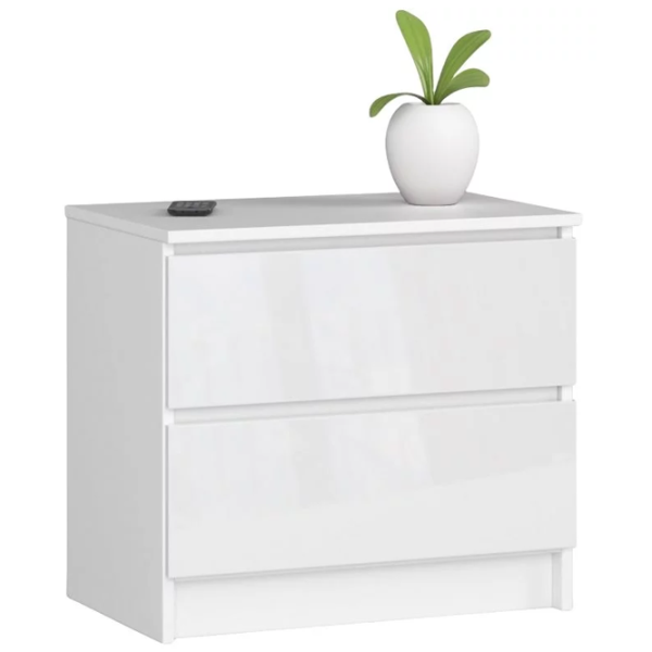 Noptiere Acord K60 2SZ 54.8 x 60 x 40 / MDF / White photo 1