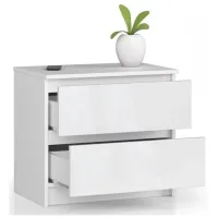 Тумбочки Acord K60 2SZ 54.8 x 60 x 40см / МДФ / White photo 2