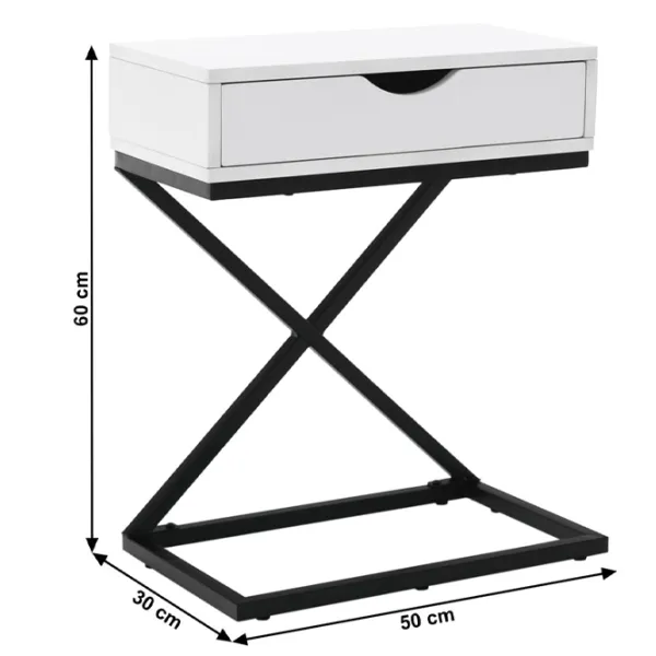 Noptiere Tempo Kondela Vired  60 x 50 x 30 / MDF / White photo 4