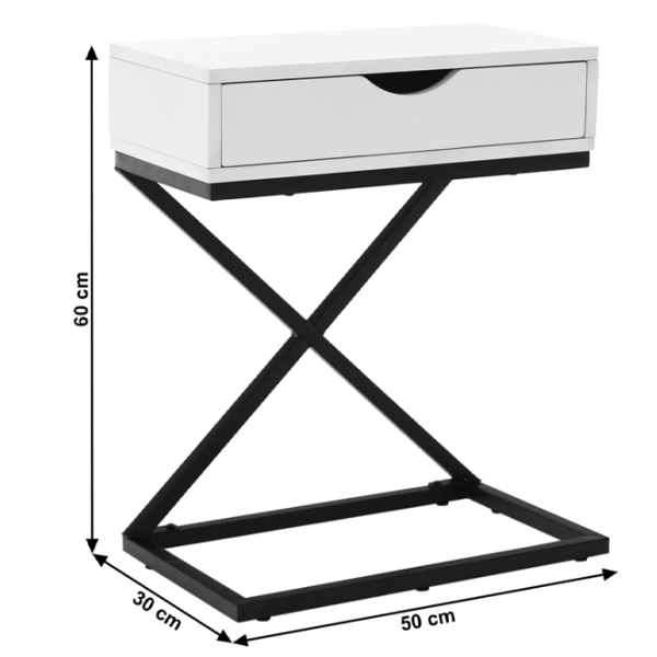 Noptiere Tempo Kondela Vired  60 x 50 x 30 / MDF / White photo 4