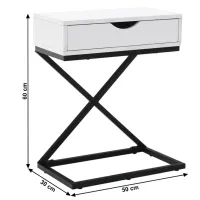 Noptiere Tempo Kondela Vired 60 x 50 x 30 / MDF / White photo 4