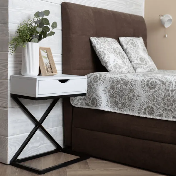 Noptiere Tempo Kondela Vired  60 x 50 x 30 / MDF / White photo 5
