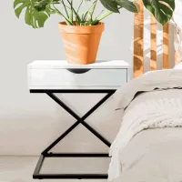 Noptiere Tempo Kondela Vired 60 x 50 x 30 / MDF / White photo 7