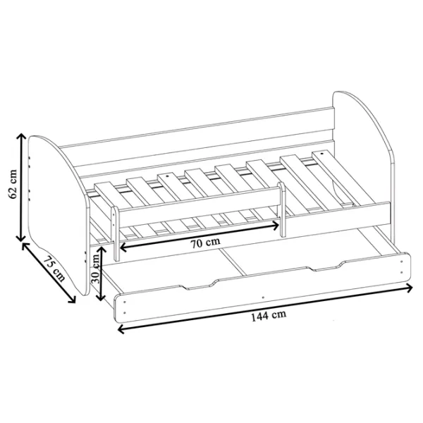 Детская кровать ACMA Meble Acma III Happy 70 x 140 см / ЛДСП / Белый photo 5 Детская кровать ACMA Meble Acma III Happy 70 x 140 см / ЛДСП / Белый photo 5