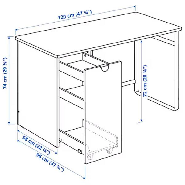 Офисный стол Ikea Larande МДФ/ Белый photo 3