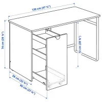 Офисный стол Ikea Larande МДФ/ Белый photo 3