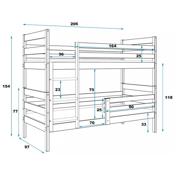 Pat pentru copii BMS Group Eryk 90 x 200 cm / Masiv / White photo 5